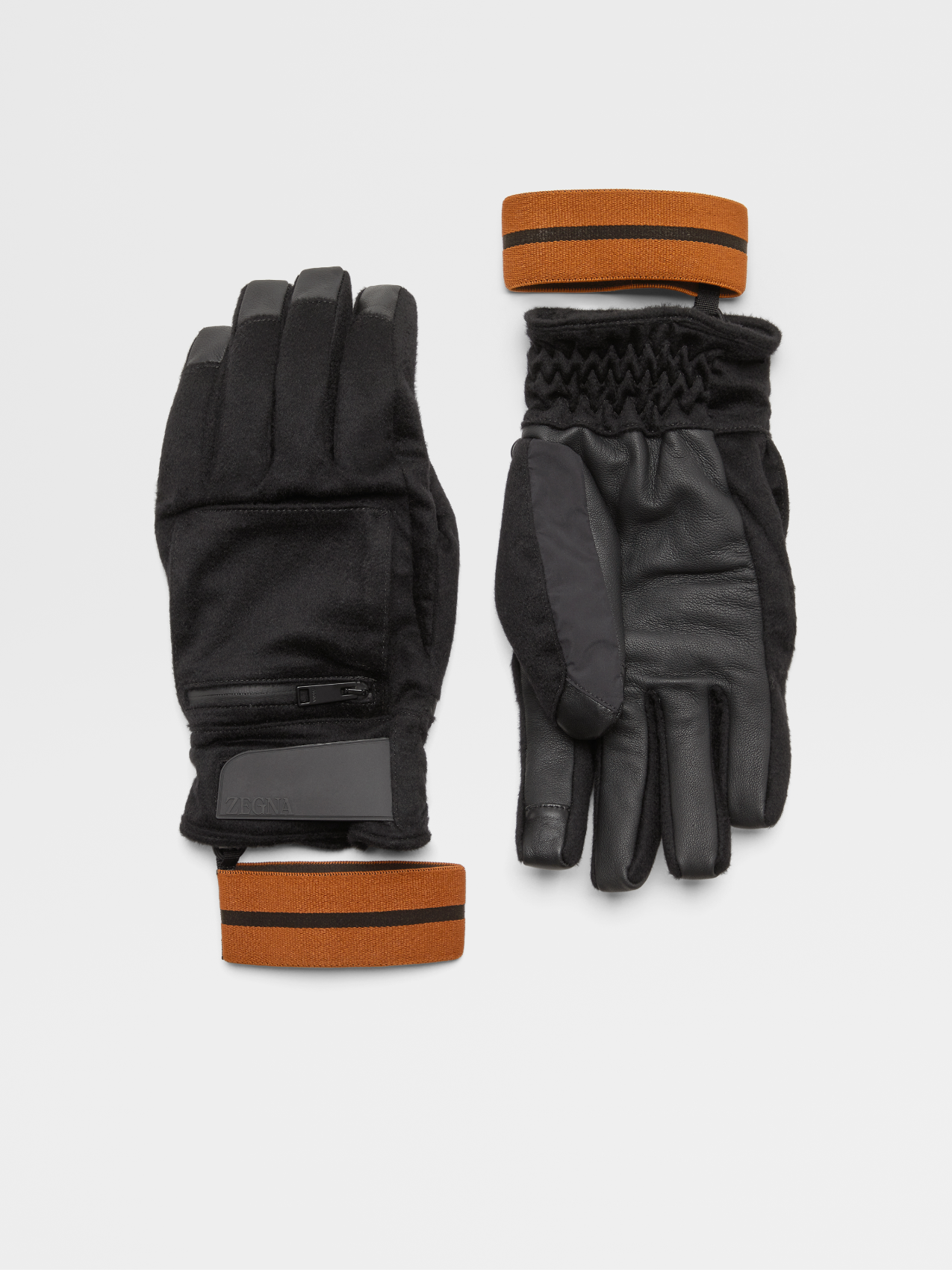 Black Oasi Cashmere Ski Gloves